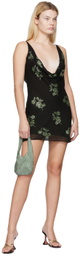 KARA Green Mini Crystal Mesh Armpit Bag
