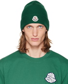 Moncler Green Rolled Brim Beanie