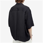Jil Sander+ Men's Jil Sander Plus Short Sleeve Mushroom Vacation Shirt in Black
