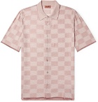 Missoni - Slim-Fit Checked Jacquard-Knit Shirt - Pink
