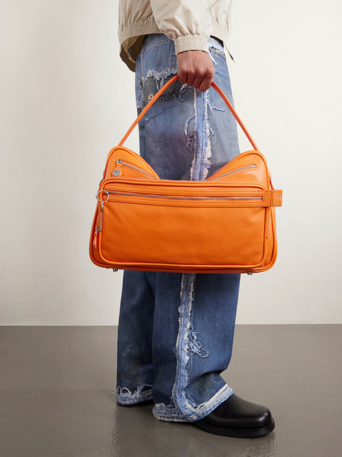 Acne Studios - Camero Embellished Textured-Leather Shoulder Bag