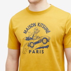 Maison Kitsuné Men's Racing Fox Comfort T-Shirt in French Mustard