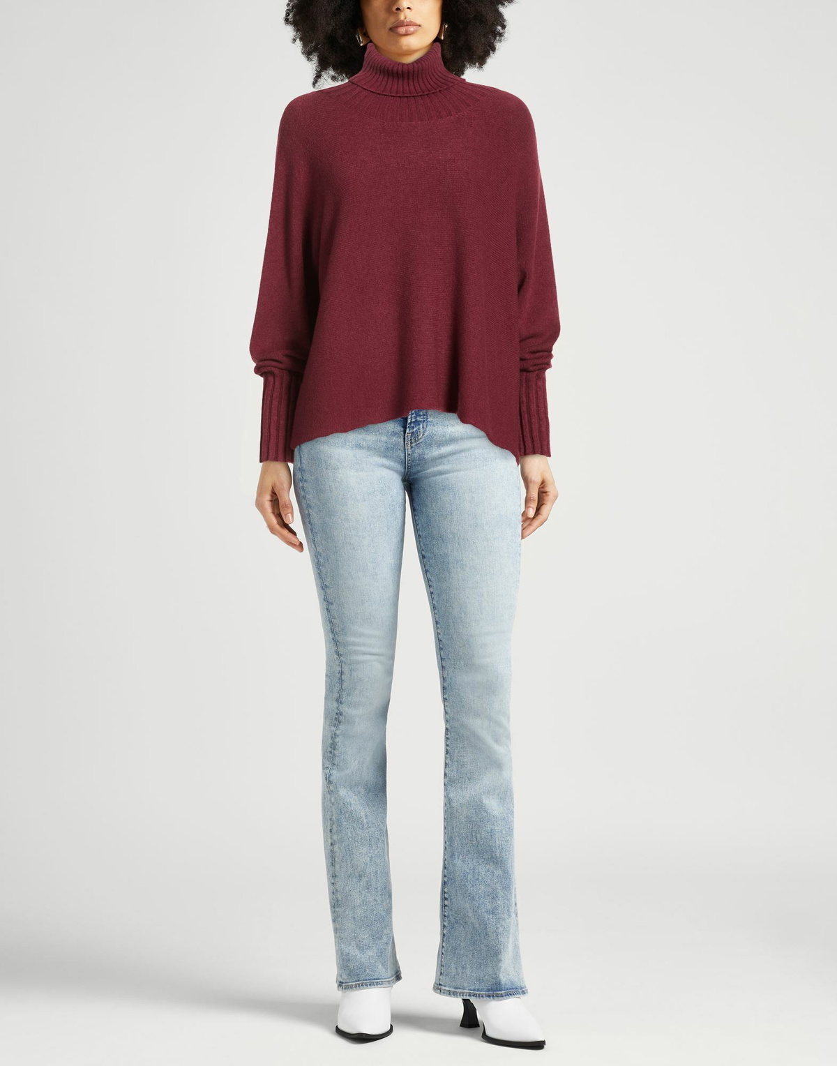 Manila Grace Womens Turtleneck Garnet