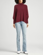 Manila Grace Womens Turtleneck Garnet
