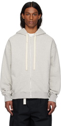 Jil Sander Gray Zipped Hoodie