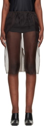 Commission Brown Creased Slip Midi Skirt