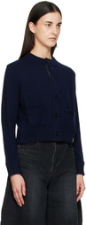 sacai Navy Wool Knit Cardigan