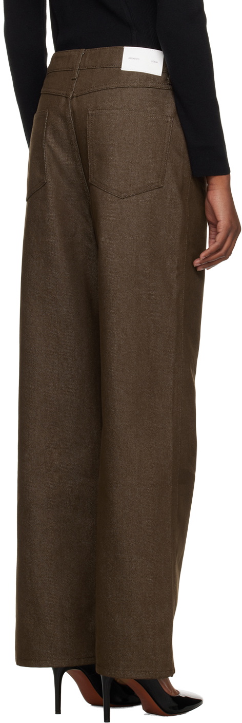 AMOMENTO Brown Faded Jeans