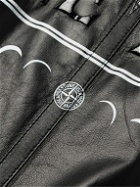Stone Island - Logo-Print PrimaLoft Leather and Wool-Blend Bomber Jacket - Black