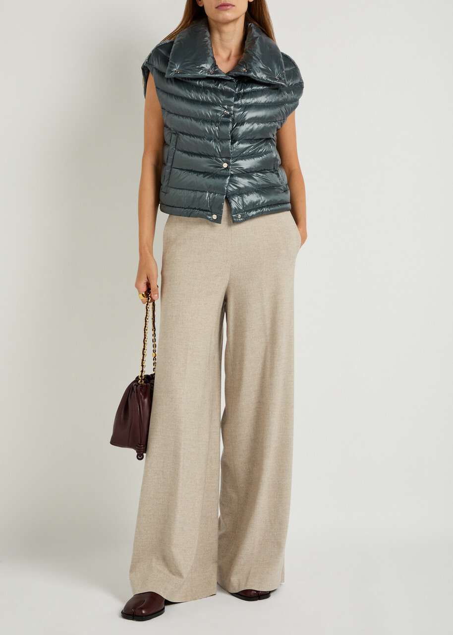 Herno Quilted Glossed Shell Gilet Blue