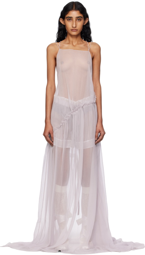 Photo: Ann Demeulemeester Purple Neta Long Deconstructed Maxi Dress