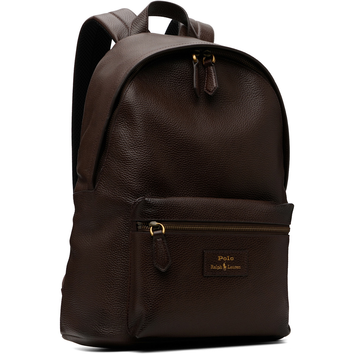 Polo Ralph Lauren Brown Pebbled Leather Backpack