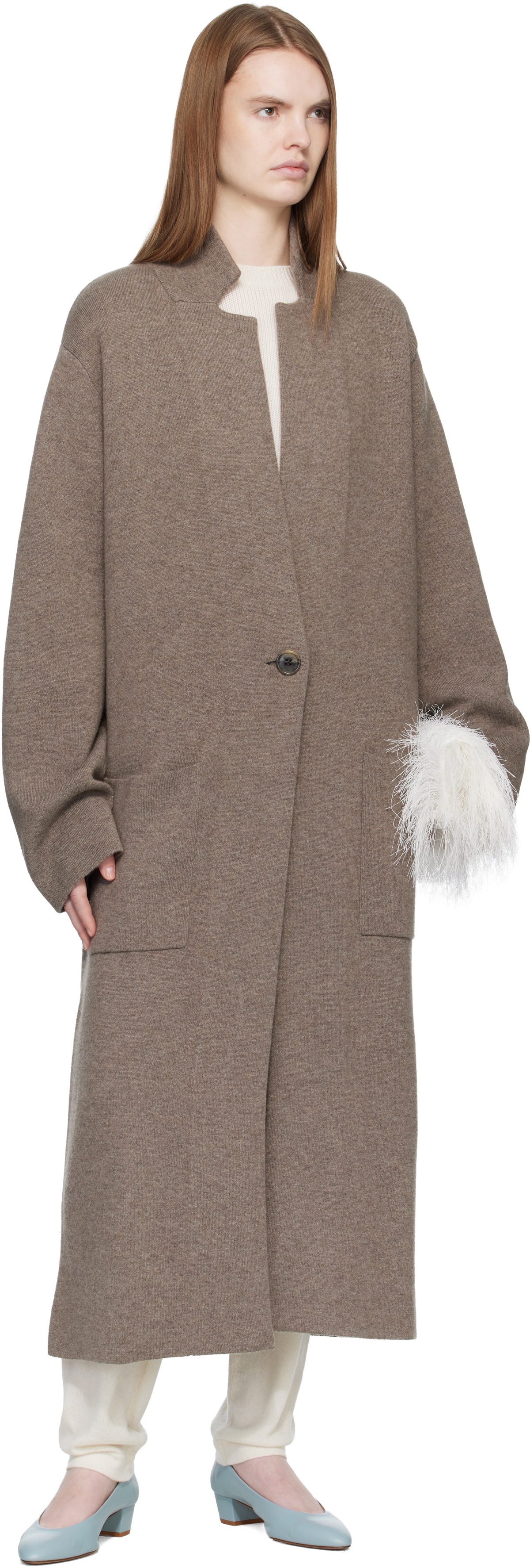 LISA YANG Taupe 'The Amie' Coat