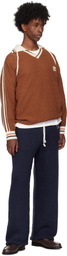 RICE NINE TEN Navy Hand Knitted Jersey Sweatpants