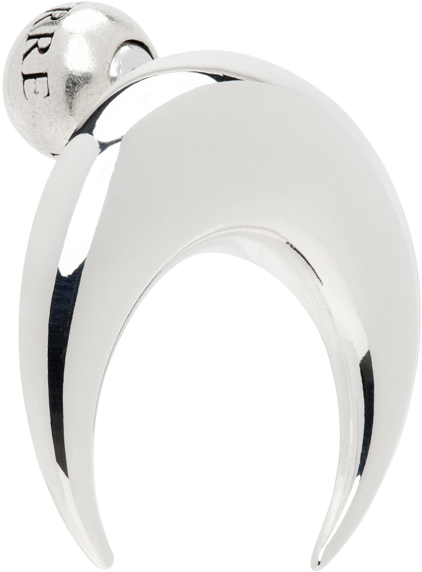 Marine Serre Silver Regenerated Moon Stud Single Earring