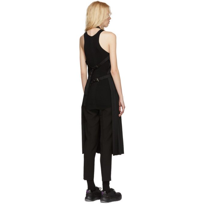 Noir Kei Ninomiya Black Wool Pleated Apron Dress Noir Kei Ninomiya