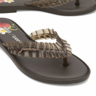 Melissa Women's x Ganni Leopard Flip Flop Slim in Brown
