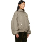 OPEN YY Khaki Fluid Cargo Bomber Jacket