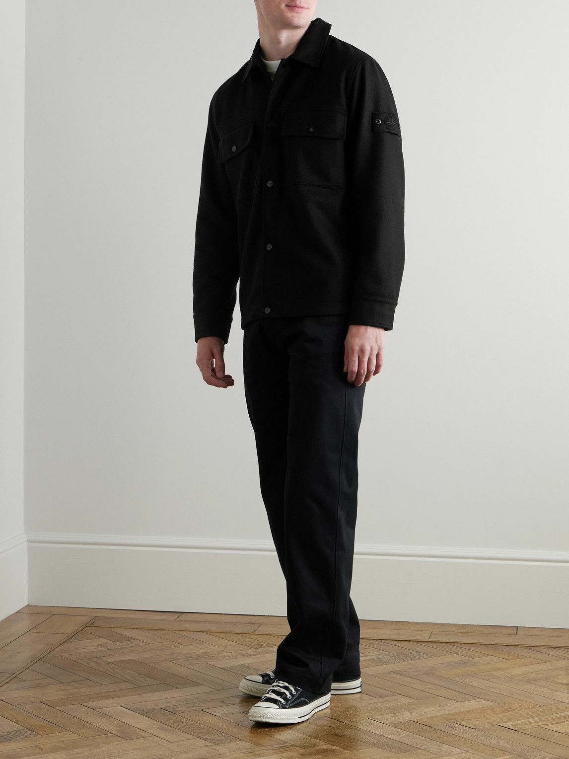 Stone Island - Ghost Logo-Appliquéd Virgin Wool-Blend Felt