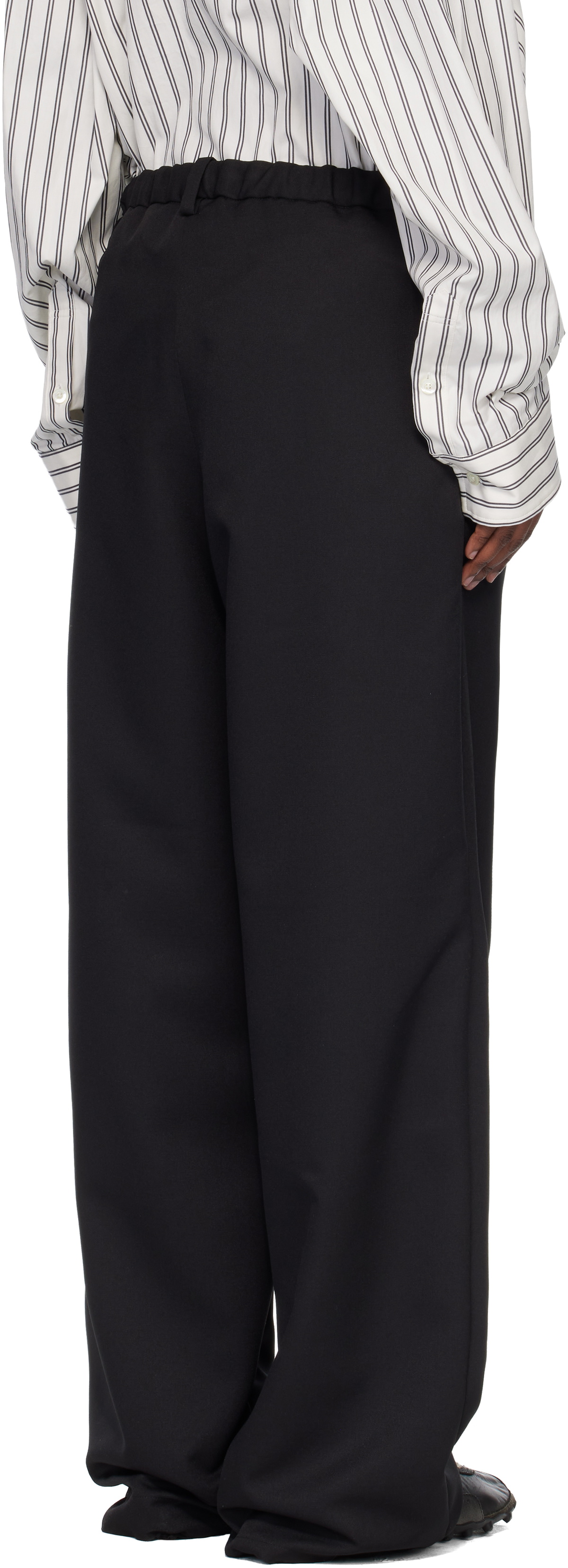 Maison MIHARA YASUHIRO Black Wool-Like Easy Trousers