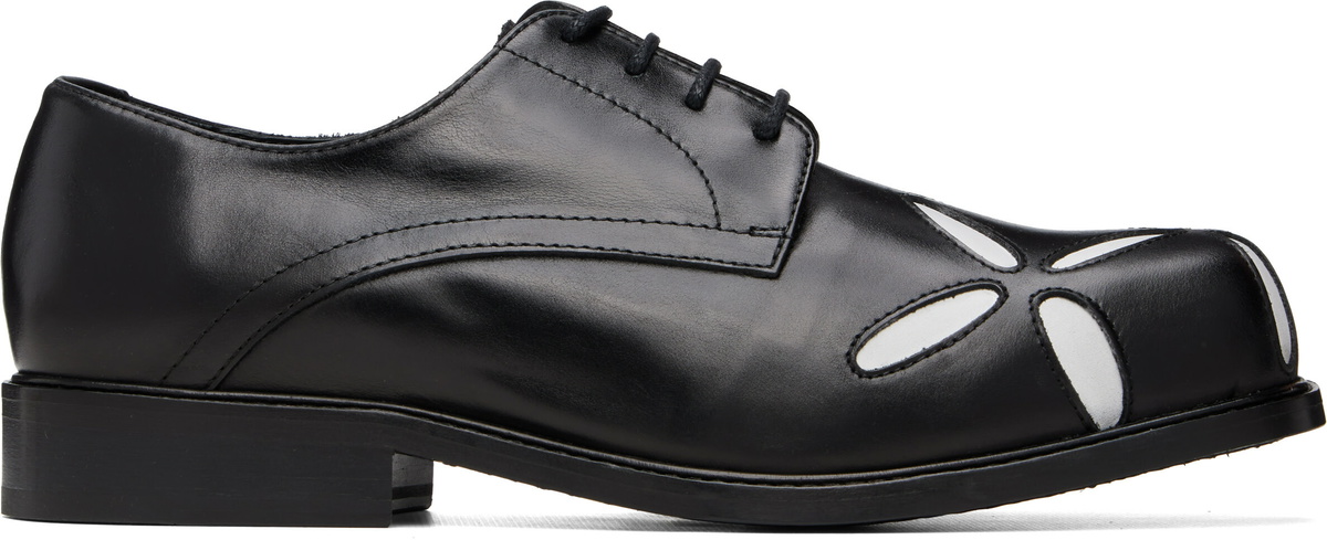Stefan Cooke Black Slashed Square Toe Derbys