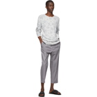 Jil Sander White Jacquard Open Crewneck Sweater