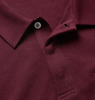 Berluti - Leather-Trimmed Cotton, Wool and Cashmere-Blend Piqué Polo Shirt - Men - Merlot