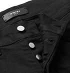 AMIRI - Slash Skinny-Fit Distressed Stretch-Denim Jeans - Black