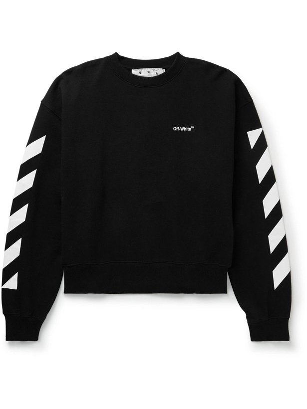 Photo: Off-White - Logo-Print Cotton-Jersey Sweatshirt - Black