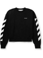 Off-White - Logo-Print Cotton-Jersey Sweatshirt - Black