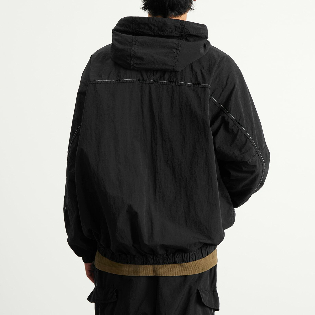 ROA Men's x And Wander Garment Dye Nylon Hooded Jacket in Black ROA ROA Men's x And Wander Garment Dye Nylon Hooded Jacket in Black ROA