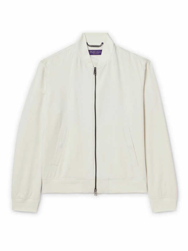 Photo: Ralph Lauren Purple label - Drayton Silk-Gabardine Bomber Jacket - White