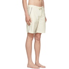 Solid and Striped Off-White Piped Board Shorts