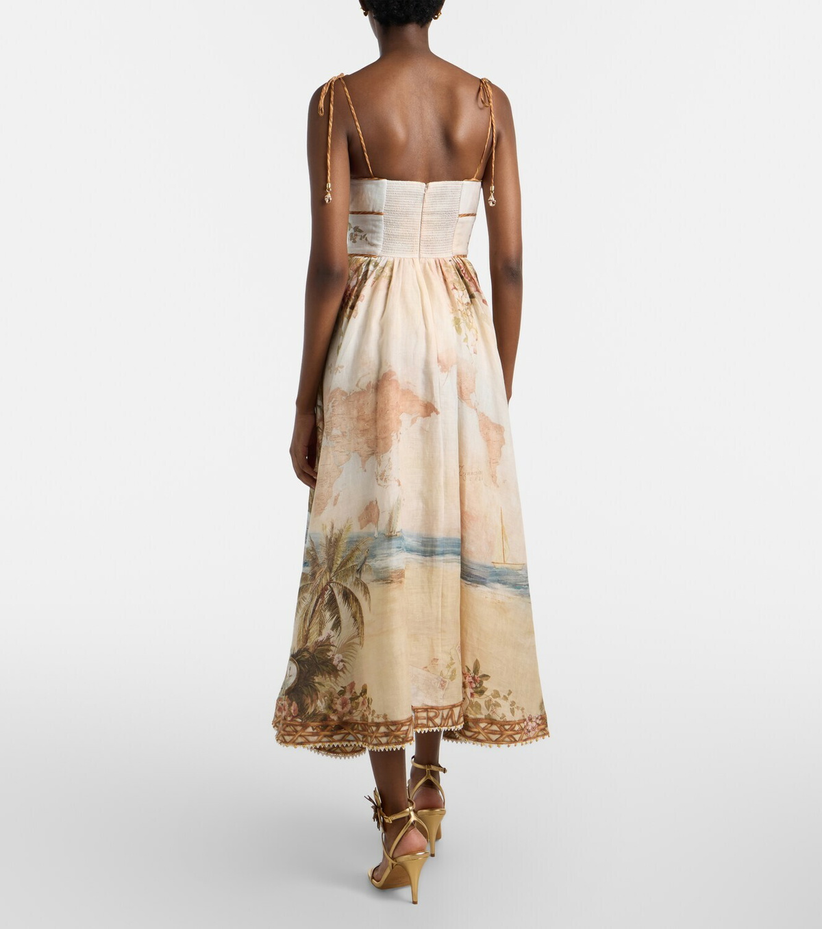 Zimmermann Mahon printed linen midi dress