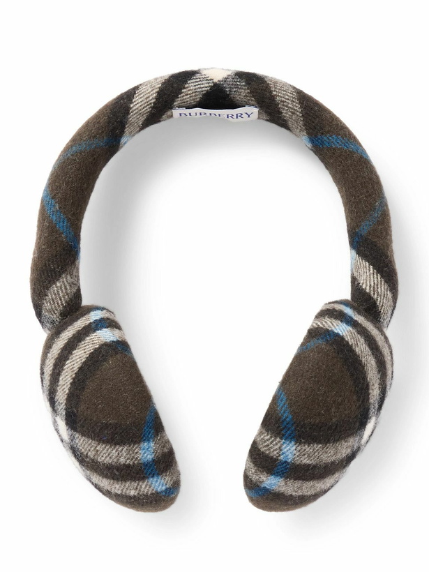 Photo: Burberry - Checked Cotton-Flannel Earmuffs - Brown