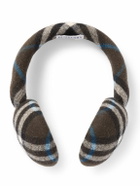 Burberry - Checked Cotton-Flannel Earmuffs - Brown