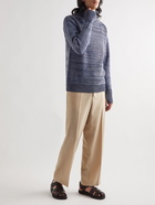 Barena - Cimador Ribbed Wool Mock-Neck Sweater - Blue