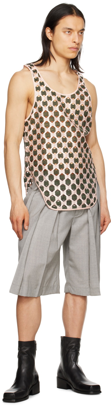 Steven Passaro Green & Pink Pattern Tank Top