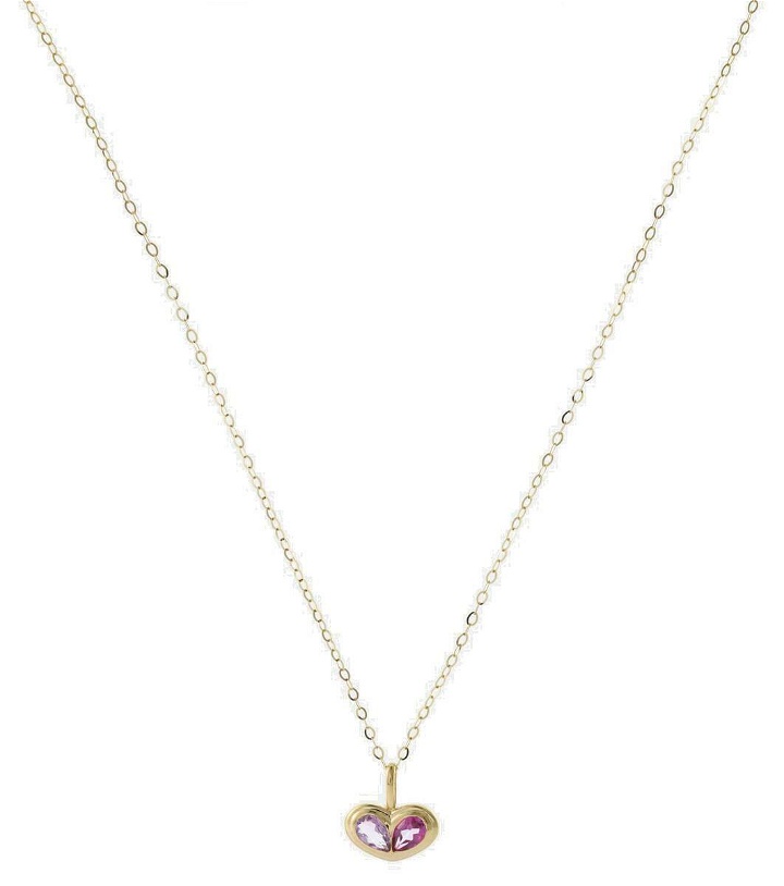 Photo: Stone and Strand 10kt gold pendant necklace with amethyst and topaz