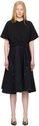 3.1 Phillip Lim Black Short Sleeve French Terry Combo Midi Dress