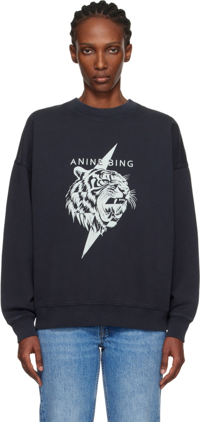 Photo: ANINE BING Black Miles Tiger Sweatshirt