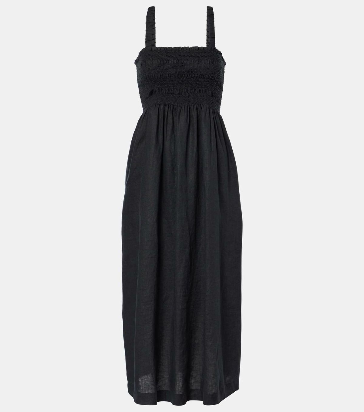 Heidi Klein La Bocana shirred linen midi dress