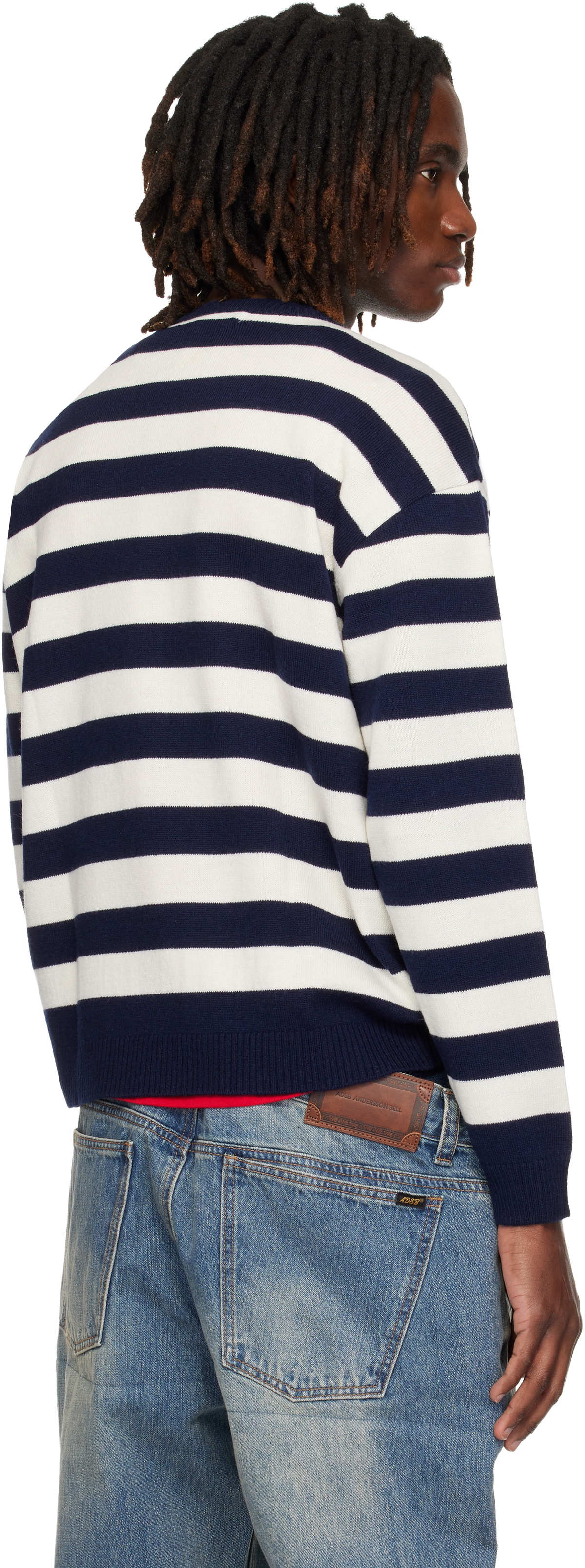 Andersson Bell Navy & White Heart Message Crew-Neck Sweater