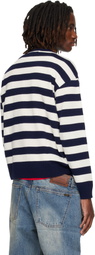 Andersson Bell Navy & White Heart Message Crew-Neck Sweater