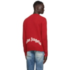 Palm Angels Red Recycled Wool Logo Sweater