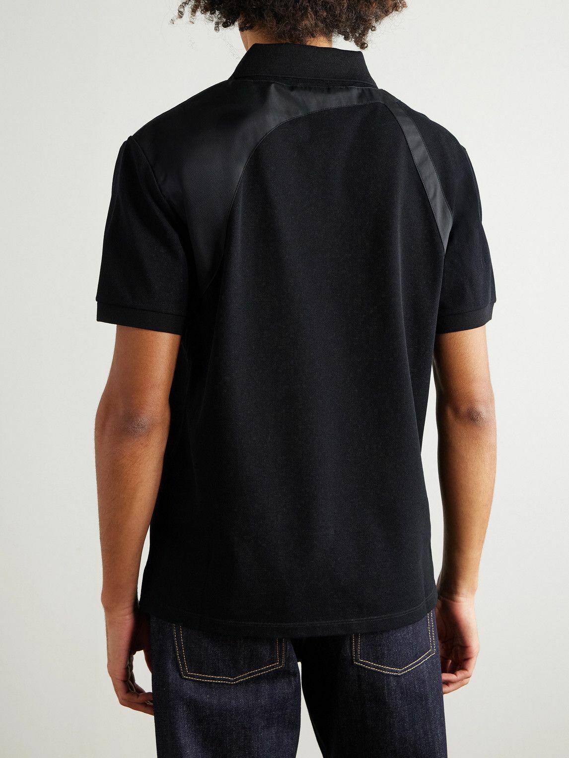 McQueen - Harness-Detailed Cotton-Piqué Polo Shirt - Black