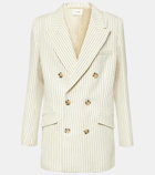 Frame Striped cotton and linen blazer