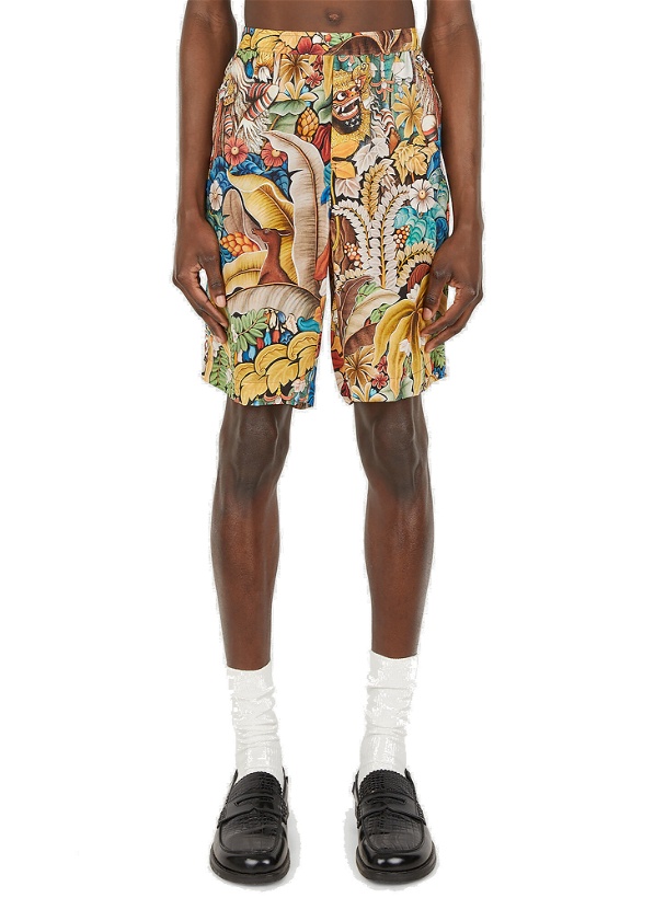 Photo: Abstract Motif Board Shorts in Brown