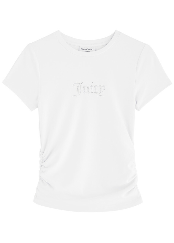 Photo: Juicy Couture Dot Logo-embellished Jersey T-shirt White