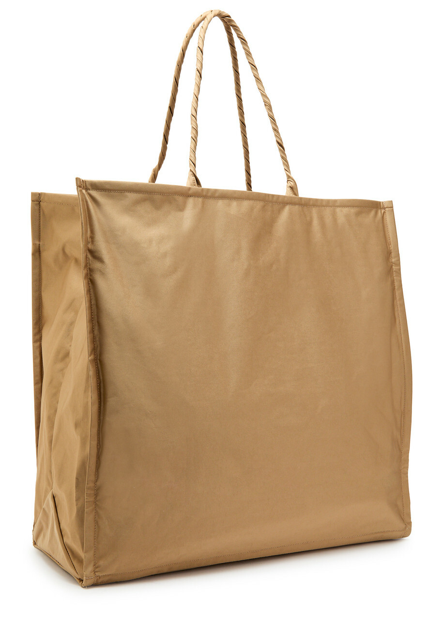 Issey Miyake Crumplable Logo-embroidered Woven Tote - Light Brown - One Size